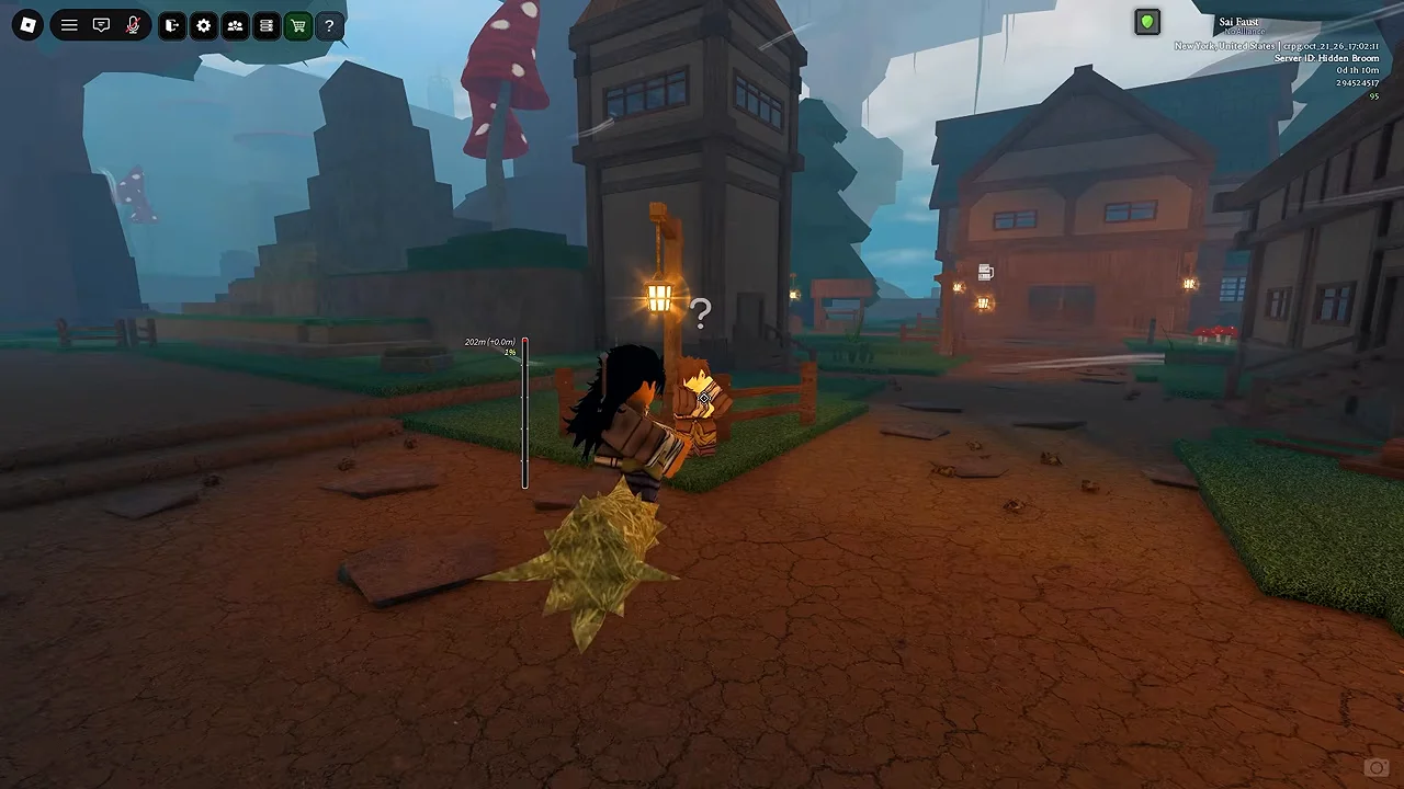 A Clover RPG character riding the starter broom beside Johan in Kamo Village.